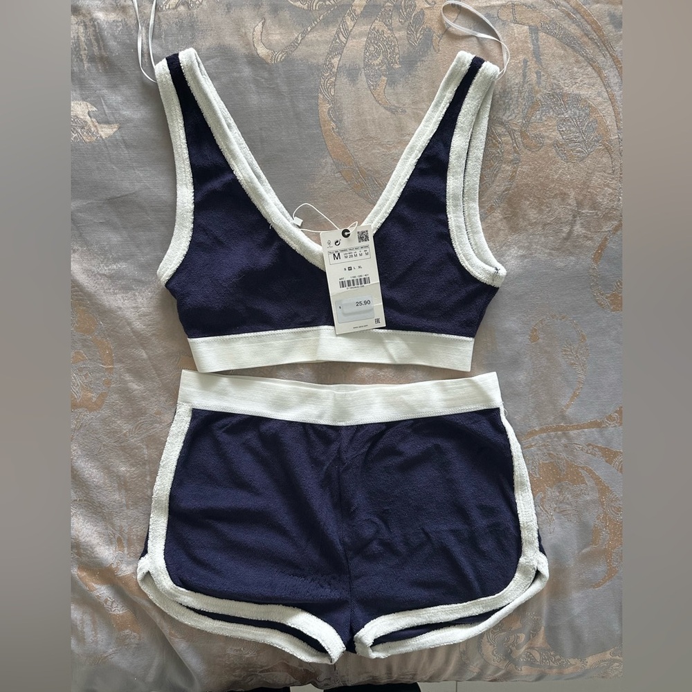 Zara Midnight Blue and Ivory Lounge Set